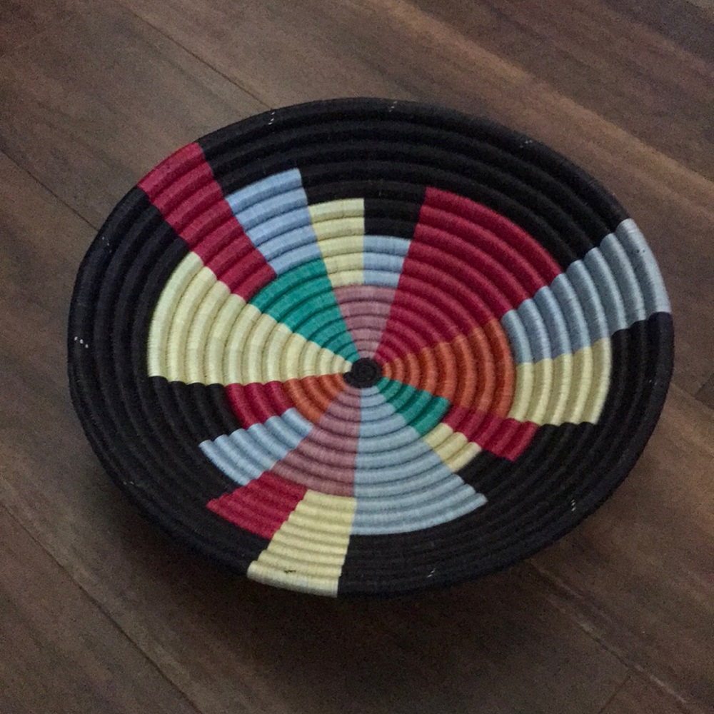 Rwandan sweetgrass basket